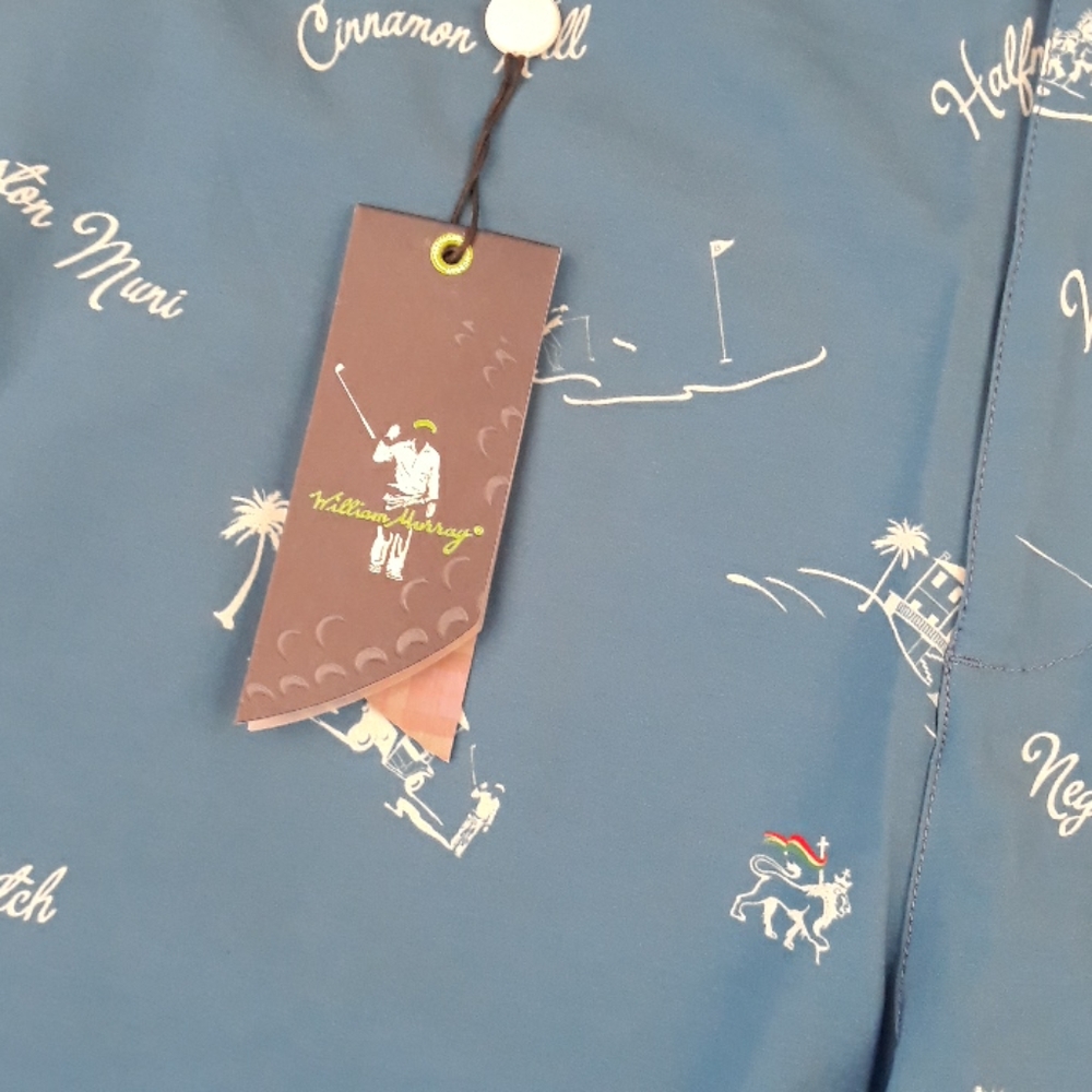 WILLIAM MURRAY Golf Water Hazard Dark Blue Jamaica Courses Sz 40 Shorts NEW - Picture 3 of 9